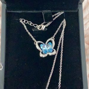 Butterfly necklace/ blue